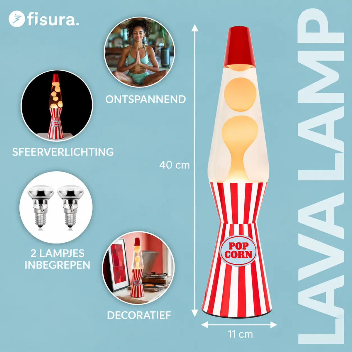 Unique Selling Points van de Fisura Design Lavalamp Popcorn
