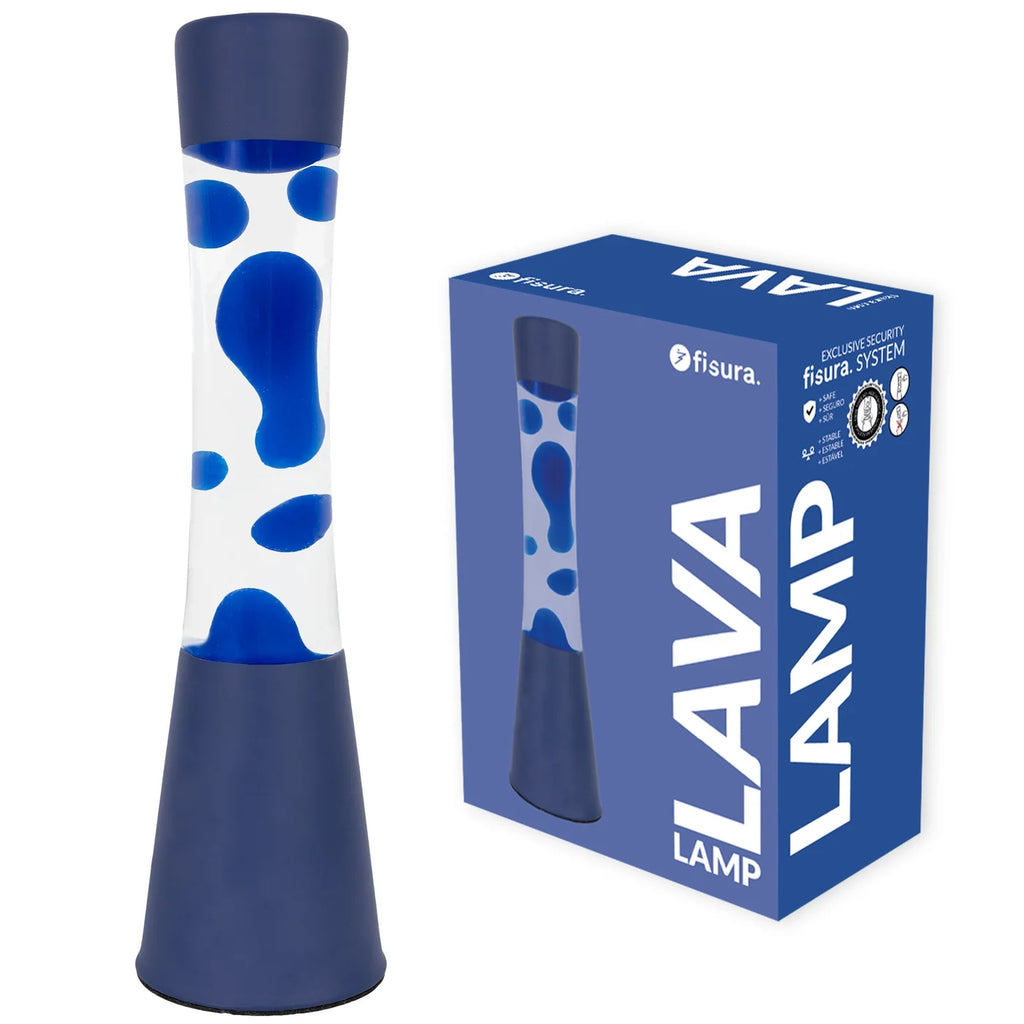 Fisura Grote Design Lavalamp met Blauwe Lava - Blauw in de verpakking